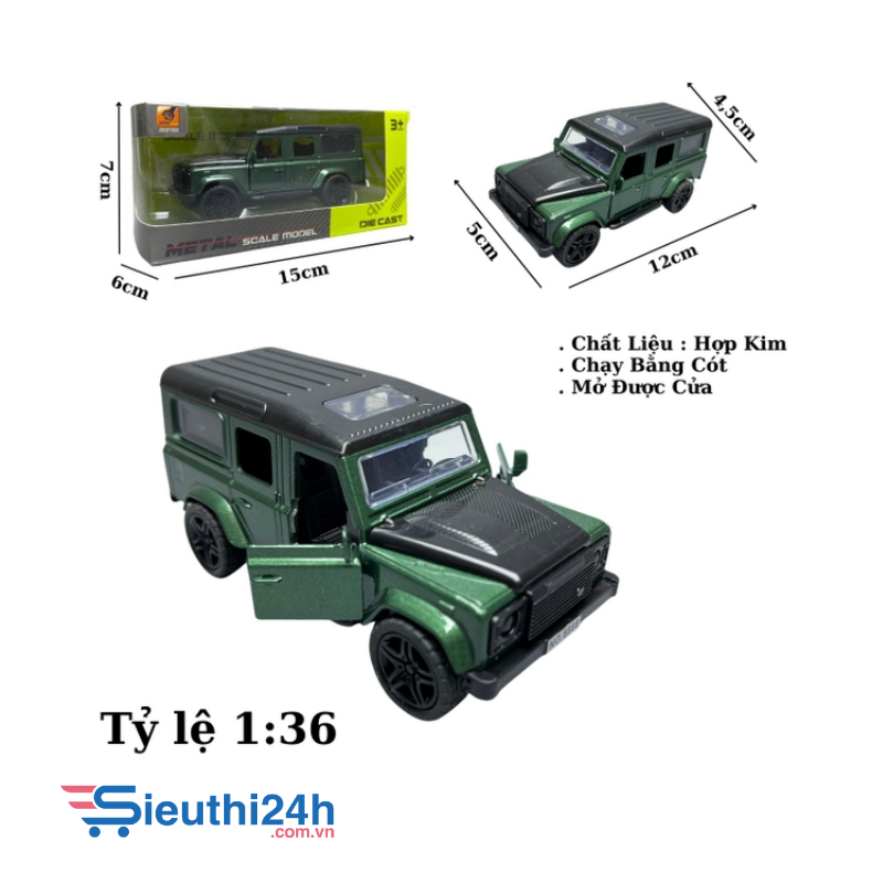 Mô Hình xe Mẹc JEEP màu Xanh lá cây