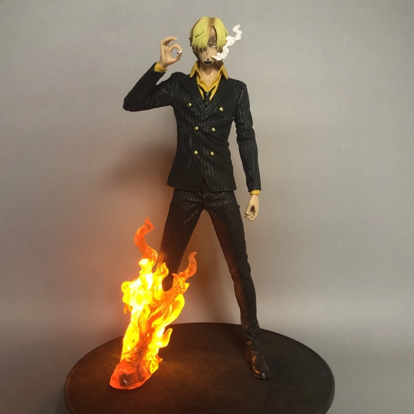 Mô hình đồ chơi - Sanji áo đen đứng hút thuốc hàng siêu đẹp chế led siêu đẹp