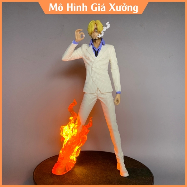 Mô hình đồ chơi - Sanji áo trắng đứng hút thuốc chế led hàng siêu đẹp