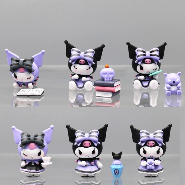 Mô Hình Kuromi bộ 6 hộp kuromi bản B - Cao 6-7cm
