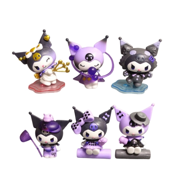 Mô hình kuromi bộ 6 kuromi - cao 7-8cm