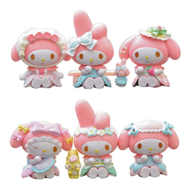 Mô hình kuromi bộ 6 kuromi hồng blind box - cao 6-8cm