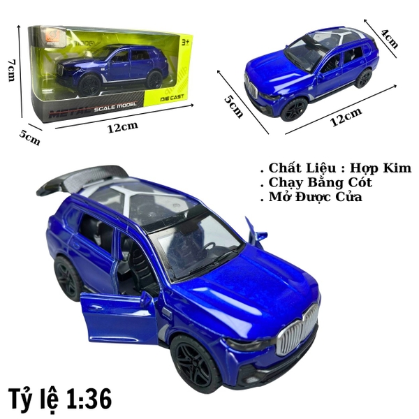 Mô Hình xe BMW X7 màu xanh trời - tỉ lệ 1:36