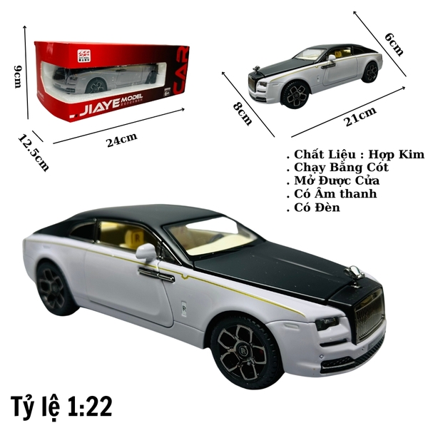Mô Hình Xe rolls royce sữa mui đen 1:22