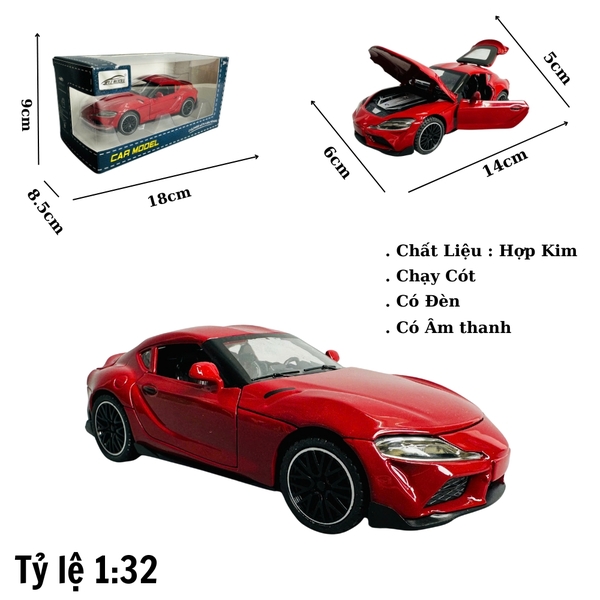 Mô Hình xe Toyota đỏ tỉ lệ 1:32