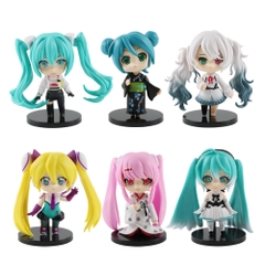 Mô Hình Hatsune Miku bộ 6 mô hình miku Bản A - Cao 9cm - nặng 300gram - Figure Miku - Bọc Túi - No Box - N3-K35-T1-S3