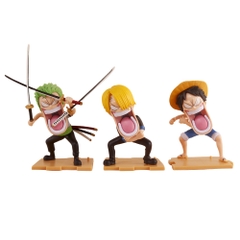Bộ 3 Mô Hình Luffy – Zoro – Sanji One Piece 12cm