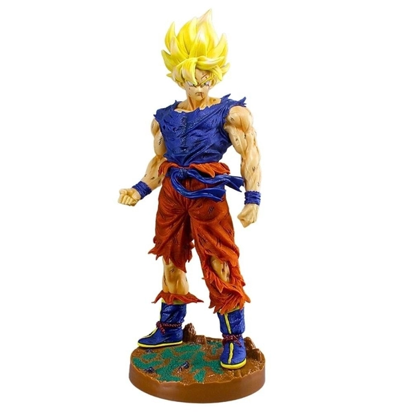 Mô Hình Goku áo Xanh tím Than , Quần Cam siêu ngầu Hàng Thường Bản có đế - cao 42cm - nặng 1.2kg - DragonBall - Có Box Màu - N1-K29-T5-S1