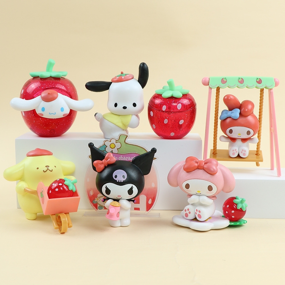 Mô hình kuromi Bộ 6 Melody Kuromi - cao 7-10cm - Nặng 1000gram - No Box - N3-K34-T1-S3