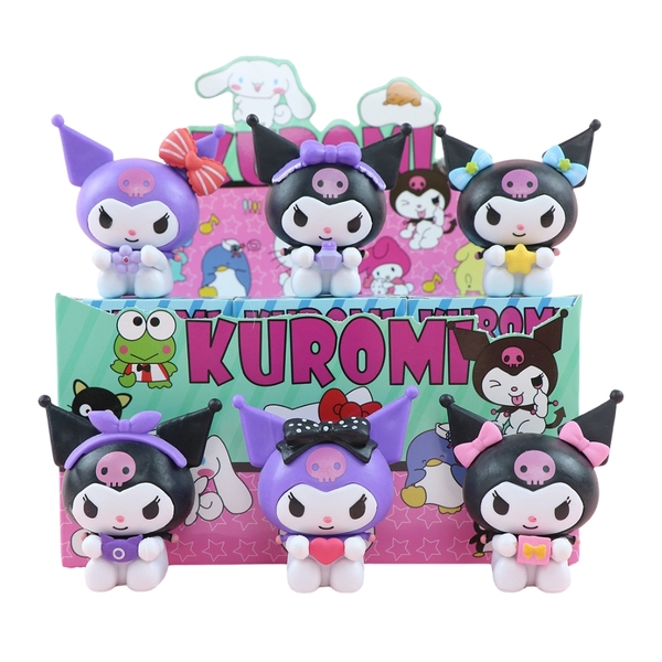 Mô hình kuromi Bộ 6 Melody Gemini Pudding Dog Cinnamon Dog Kuromi Blind Box - cao 7cm - Nặng 400gram - Bọc Túi - Hộp Màu - N3-K36-T3-S1