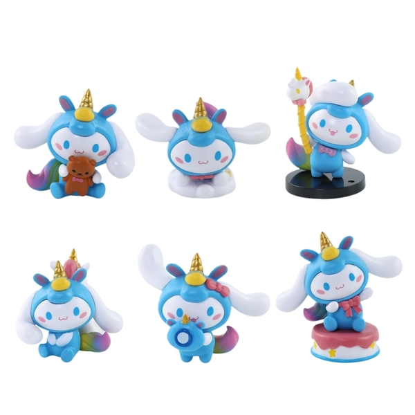 Mô hình kuromi Bộ 6 Melody Kuromi Bản đẹp - cao 5-7cm - Nặng 300gram - Bọc Túi Opp - Hộp Màu n3-k33-t4-s3