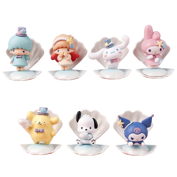 Mô hình kuromi Bộ 7 bản A Melody Gemini Pudding Dog Cinnamon Dog Kuromi - cao 7 - 9cm - Nặng 50gram - Có Hộp Đẹp - N3-K37-T3-S1