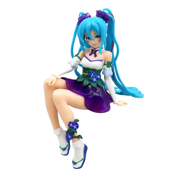 Mô Hình Hatsune Miku ngồi tóc xanh váy tím - Cao 14cm - nặng 100gram - Figure Miku - Có Hộp màu N1-K31-T2-S3