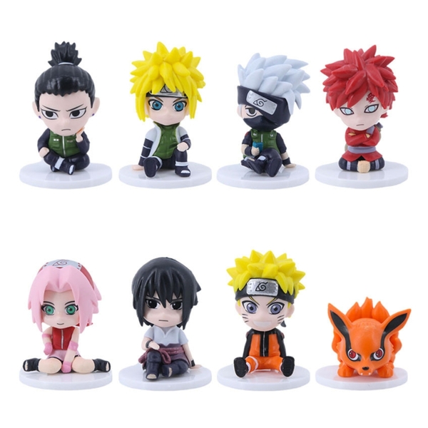 Mô hình Naruto - combo 8 nhân vật Naruto Sakura Gaara Shikamaru Itachi Kakashi Lee Orochimaru Tsunade... - Figure Naruto - No Box - N3-K39-T1-S3