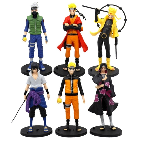 Mô hình Naruto Bộ 6 các nhân vật Naruto - Cao 18cm - nặng 100gram - Figure Naruto - No Box - N3-K40-T1-S1