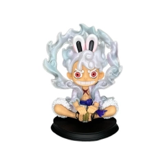 Mô Hình Luffy Gear 5 Dáng Thỏ Ngồi Cao 11cm