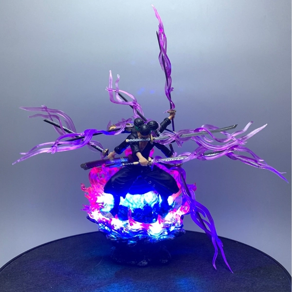 Mô Hình Zoro Asura 3 Đầu 6 Tay LED - Cao 24cm