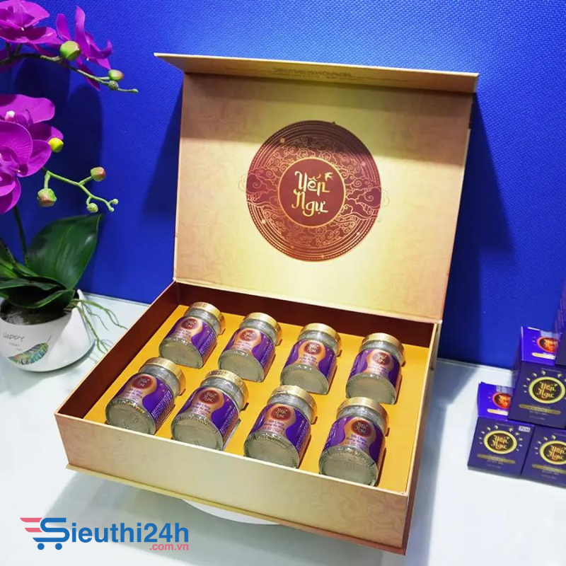 Hộp quà Yến chưng Đường Ăn Kiêng 8 Hũ