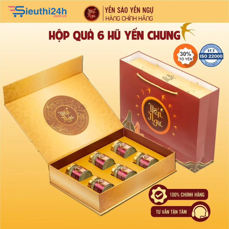 Hộp quà Yến chưng Đường Phèn 8 Hũ
