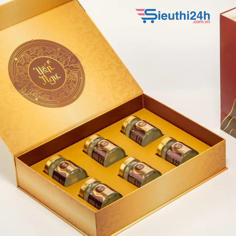 Hộp quà Yến chưng Nhân Sâm 6 Hũ