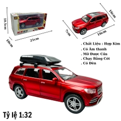 Mô Hình Xe Mẹc GLS580 Đỏ 1:32 Hợp kim có thể mở cửa - bánh sau chạy cót - Có tiếng - đèn pha sáng