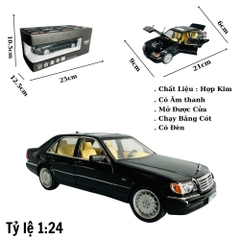 Mô Hình xe mẹc đen tỉ lệ 1:24 Hợp kim có thể mở cửa - bánh sau chạy cót - Dài 21cm - cao 6cm - nặng 800gram - Figure Oto - FULL BOX : box màu - SKU : oto390 - n3-k6-t2-s2