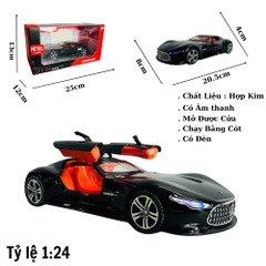 Mô Hình xe mẹc đen tỉ lệ 1:24 Hợp kim có thể mở cửa - bánh sau chạy cót - Dài 20.5cm - rộng 8cm - cao 4cm - nặng : 800gram - FULL BOX : box màu SKU : oto323 - N3-K8-T2-S3