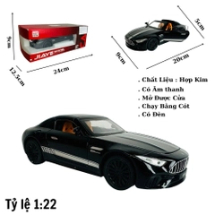 Mô Hình xe mẹc đen sọc trắng tỉ lệ 1:22 Hợp kim có thể mở cửa - bánh sau chạy cót - Dài 22cm - cao 9cm - nặng 1000gram - Figure Oto - FULL BOX : box màu - SKU : oto400 - n3-k8-t4-s2