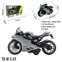 Mô Hình xe Moto danger xám tỉ lệ 1:12 Hợp kim có thể mở cửa - bánh sau chạy cót - Dài 14.5cm - cao 7cm - nặng 500gram - Figure Oto - FULL BOX : box màu - SKU : oto410 - n3-k5-t2-s2