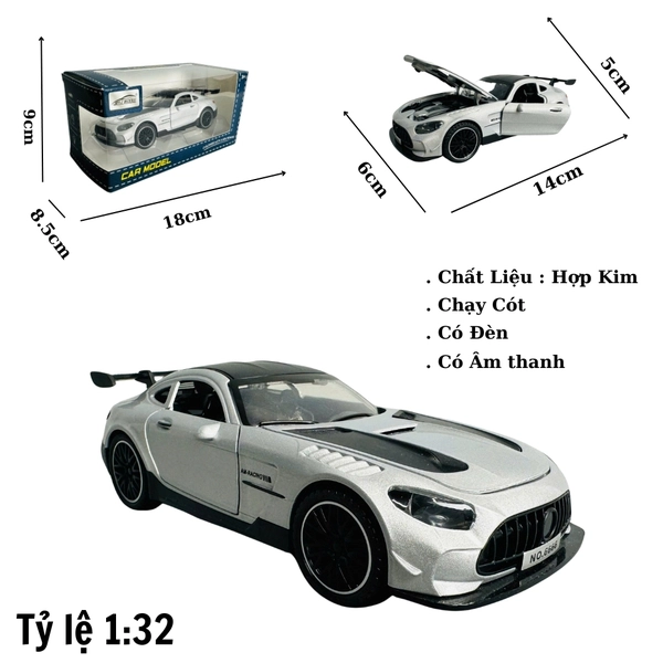Mô Hình xe mẹc xám Amg tỉ lệ 1:32 Hợp kim có thể mở cửa - bánh sau chạy cót - Dài 14cm - rộng 6cm - cao 5cm - nặng : 500gram - FULL BOX : box màu SKU : oto377 n3-k1-t3-s2
