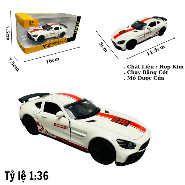 Mô Hình xe mẹc trắng vạch đỏ tỉ lệ 1:36 Hợp kim có thể mở cửa - bánh sau chạy cót - Dài 11.5cm - rộng 5cm - cao 3.5cm - nặng : 100gram - FULL BOX : box màu SKU : oto108 n3-k10-t1-s1