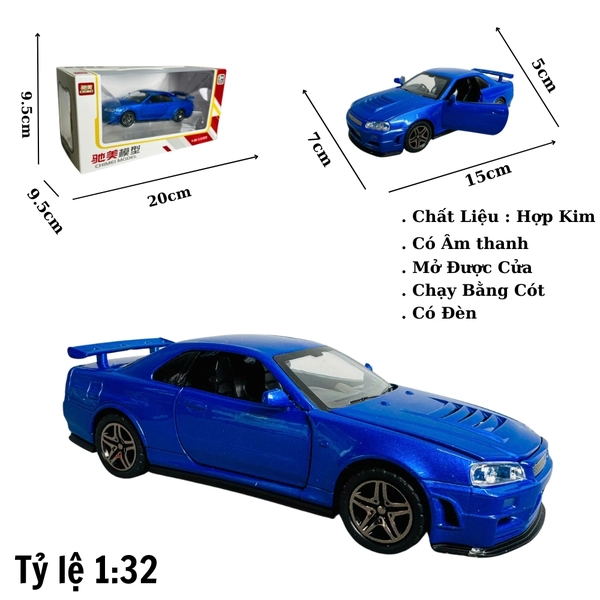 Mô Hình xe nissan xanh dương tỉ lệ 1:32 Hợp kim có thể mở cửa - bánh sau chạy cót - Dài 15cm - rộng 7cm - cao 5cm - nặng : 500gram - FULL BOX : box màu SKU : oto332 n3-k1-t4-s3