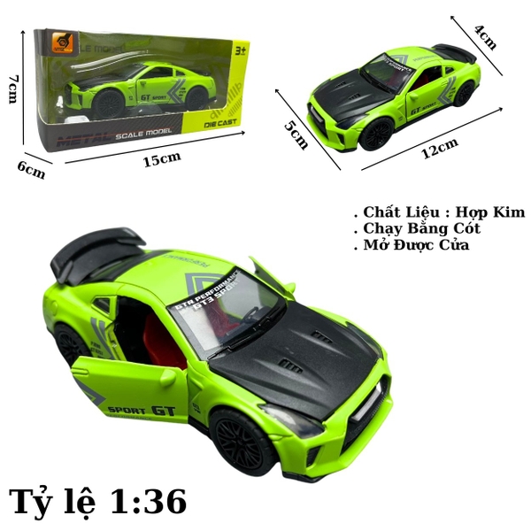 Mô Hình xe Nissan màu xanh nõn chuối - tỉ lệ 1:36 Hợp kim có thể mở cửa - bánh sau chạy cót - Dài 12cm - rộng 5cm - cao 4cm nặng : 200gram - FULL BOX : box màu - SkU : oto25 - N3-K4-T1-S4