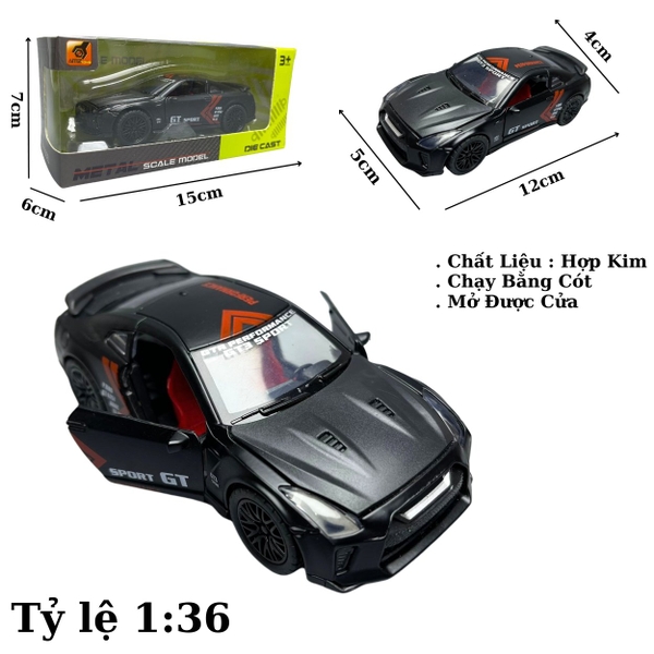 Mô Hình xe Nissan màu Đen - tỉ lệ 1:36 Hợp kim có thể mở cửa - bánh sau chạy cót - Dài 12cm - rộng 5cm - cao 4cm nặng : 200gram - FULL BOX : box màu - SKU : oto38 n3-k9-t5-s3