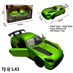 Mô Hình xe Mercedes AMG GTR Màu Xanh Lá Cây tỉ lệ 1:43 Hợp kim có thể mở cửa - bánh sau chạy cót - Dài 10cm - cao 3cm - nặng 200gram - Figure Oto - FULL BOX : box màu số19