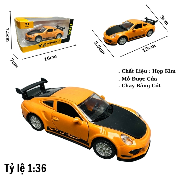 Mô Hình xe poscher cam đen tỉ lệ 1:36 Hợp kim có thể mở cửa - bánh sau chạy cót - Dài 12cm - rộng 5.5cm - cao 3.5cm nặng : 200gram - FULL BOX : box màu SKU : oto180 - N3-K4-T2-S1