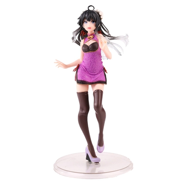 Mô Hình Yukinoshita Sườn Xám váy tím - Cao 22cm - rộng 11cm - nặng 125gram - Có Box : box màu - N1-K33-T2-S3