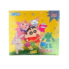 Pack anime thẻ Shin Bút Chì ( 32 Pack 1 hộp - 1 Pack có 5 thẻ ) - dài 14cm - cao 13cm - Hộp màu N3-K20-T2-S4