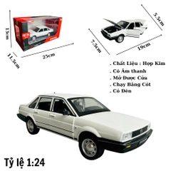 Mô Hình xe Volkwagen Satana trắng tỉ lệ 1:24 Hợp kim có thể mở cửa - bánh sau chạy cót - Dài 19cm - cao 5.5cm - nặng 600gram - Figure Oto - FULL BOX : box màu - SKU : oto394 - n3-k7-t2-s1