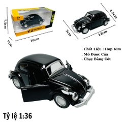 Mô Hình xe volkswagen beetle đen tỉ lệ 1:36 Hợp kim có thể mở cửa - bánh sau chạy cót - Dài 12cm - rộng 5cm - cao 4.5cm nặng : 200gram - FULL BOX : box màu SKU : oto185 - N3-K3-T2-S1
