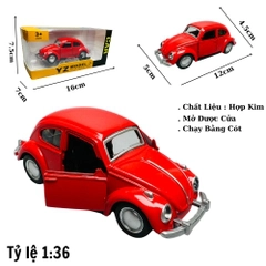Mô Hình xe volkswagen đỏ tỉ lệ 1:36 Hợp kim có thể mở cửa - bánh sau chạy cót - Dài 12cm - rộng 5cm - cao 4.5cm nặng : 200gram - FULL BOX : box màu SKU : oto188 - N3-K3-T2-S2