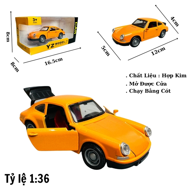 Mô Hình xe poscher cổ cam - tỉ lệ 1:36 Hợp kim có thể mở cửa - bánh sau chạy cót - Dài 12cm - rộng 5cm - cao 4cm - nặng : 200gram - FULL BOX : box màu - SKU : oto263 - N3-K9-T5-S1