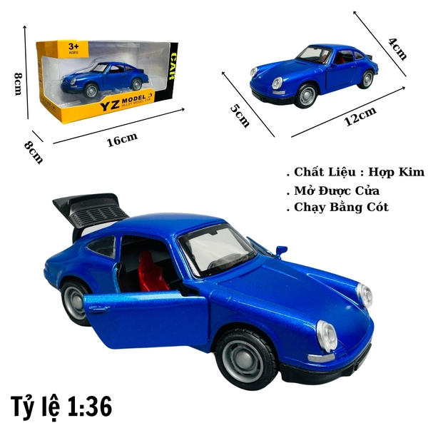 Mô Hình xe poscher cổ xanh dương - tỉ lệ 1:36 Hợp kim có thể mở cửa - bánh sau chạy cót - Dài 12cm - rộng 5cm - cao 4cm - nặng : 200gram - FULL BOX : box màu - SKU : oto264 - N3-K9-T5-S2