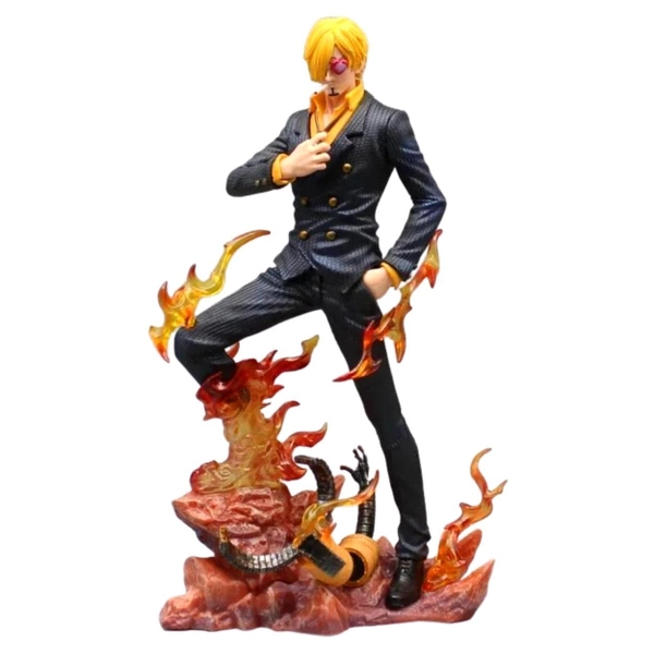 Mô Hình OnePiece Sanji Chân Lửa Áo Đen Cao 27cm