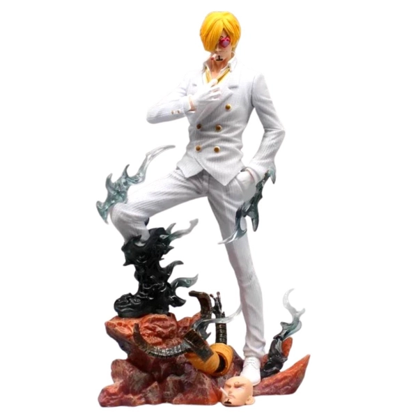 Mô Hình OnePiece Sanji Chân Lửa Áo Trắng 27cm