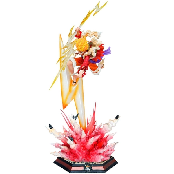 Mô Hình Luffy Gear 5 Đỏ LED 46cm Full Box + Vũ Khí