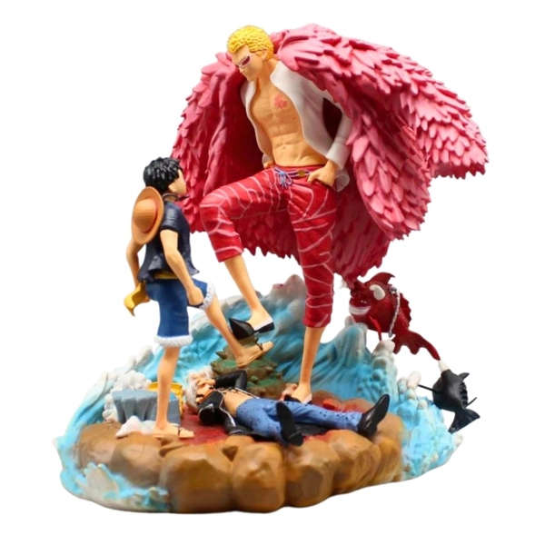 Mô Hình Luffy & Law Chiến Doflamingo 20cm