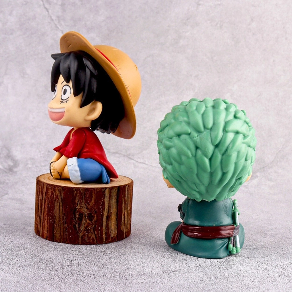 Mô Hình Luffy & Zoro Chibi Ngồi 11cm