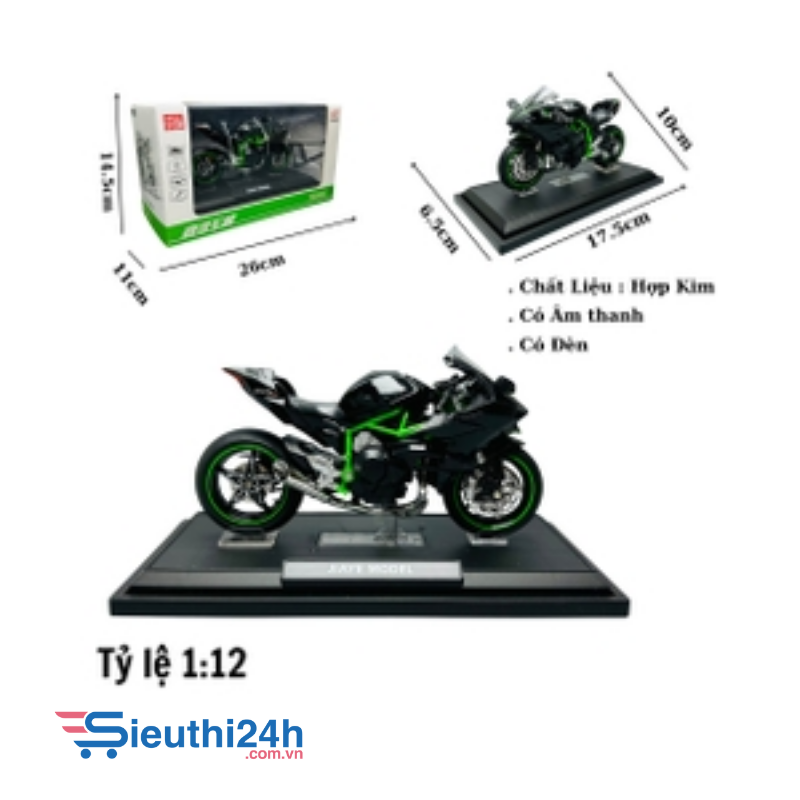 Mô Hình Xe máy ninja H2R 1:12