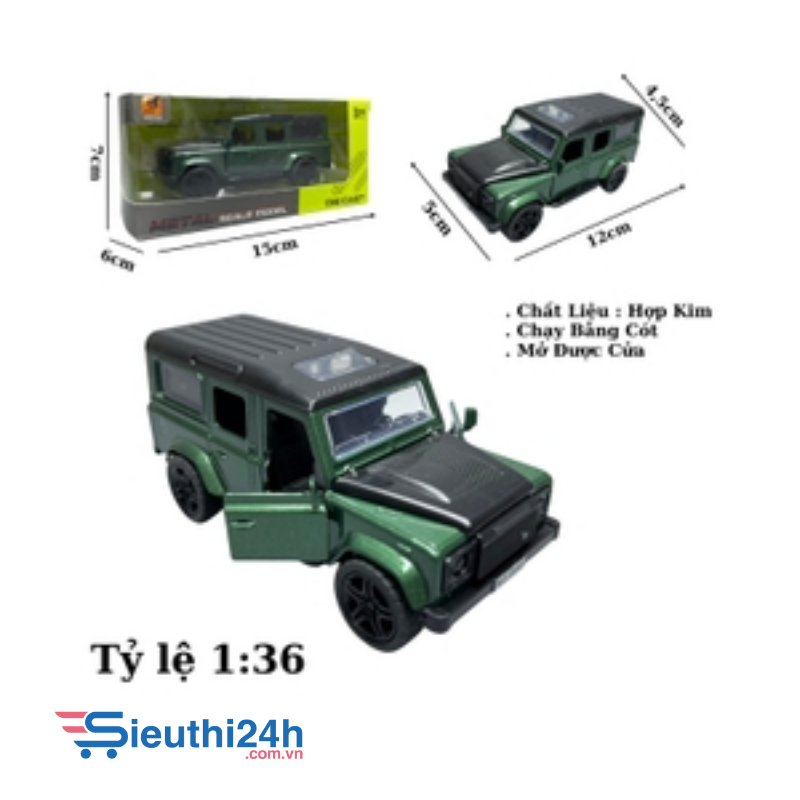 Mô Hình xe Mẹc JEEP màu Xanh lá cây - tỉ lệ 1:36